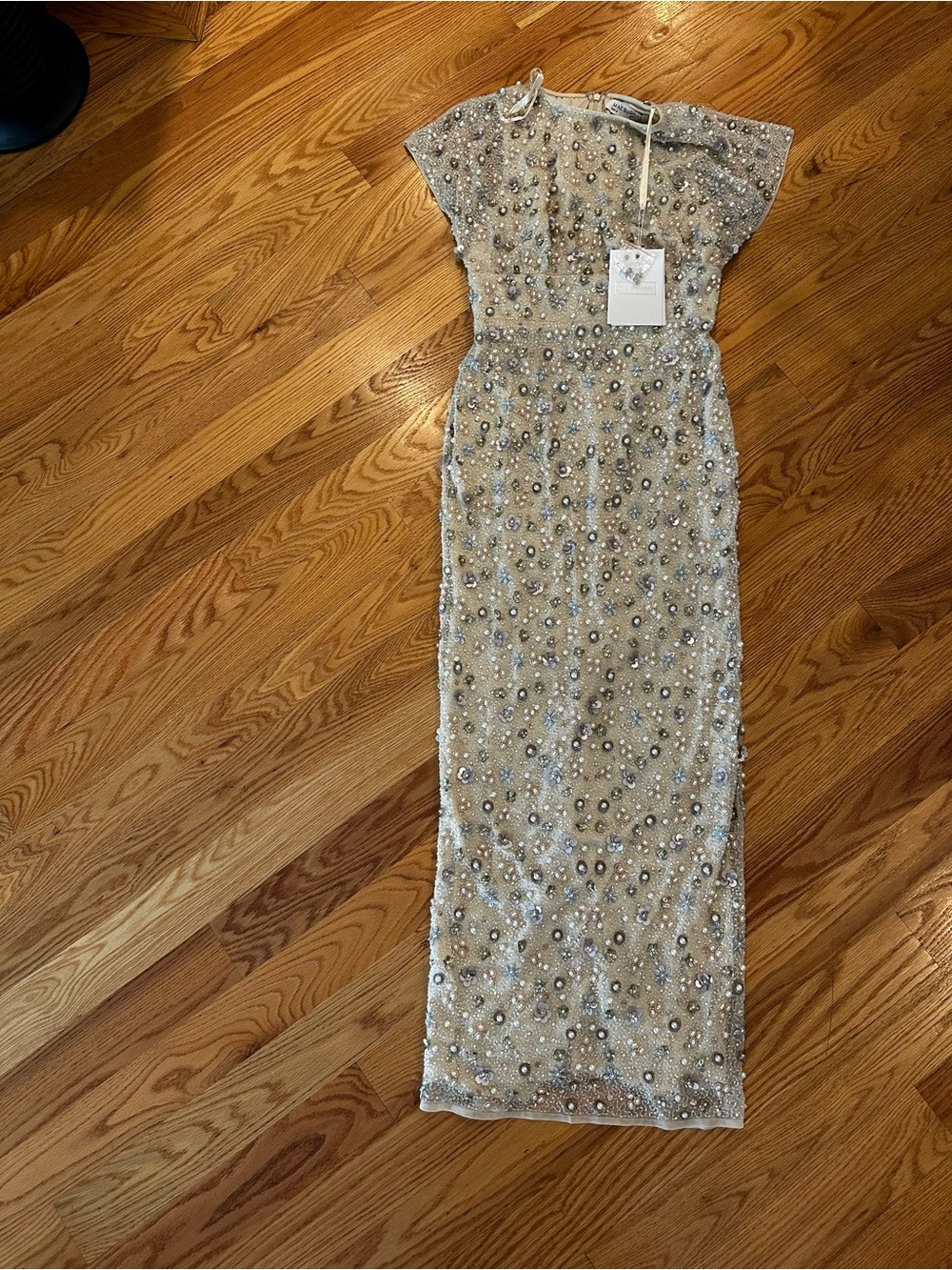 Mac Duggal 94205 Ivory Floral Embellished Mesh Fitted Column Gown US 6 - Picture 2 of 6